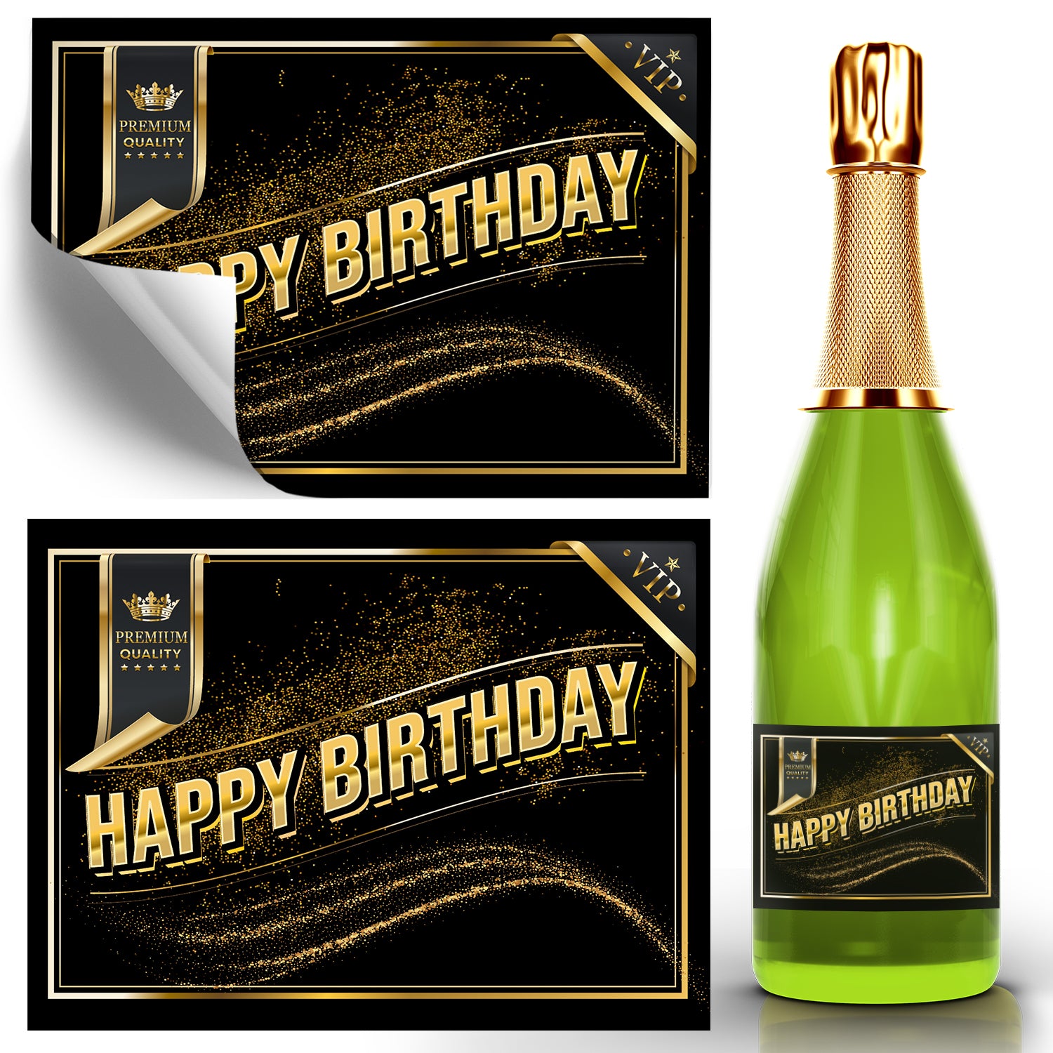 Flaschenetikett für den Runden Geburtstag