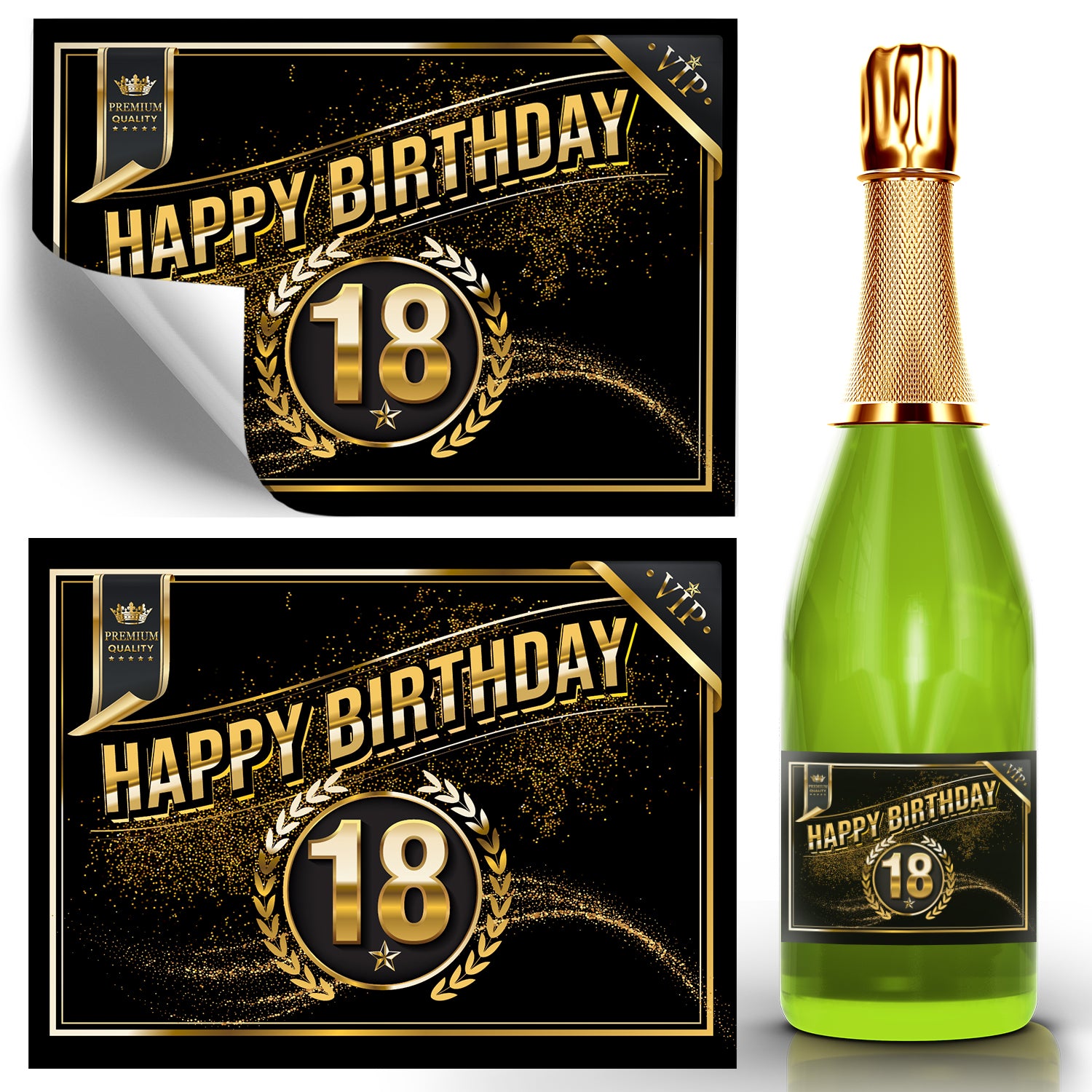 Flaschenetikett für den Runden Geburtstag