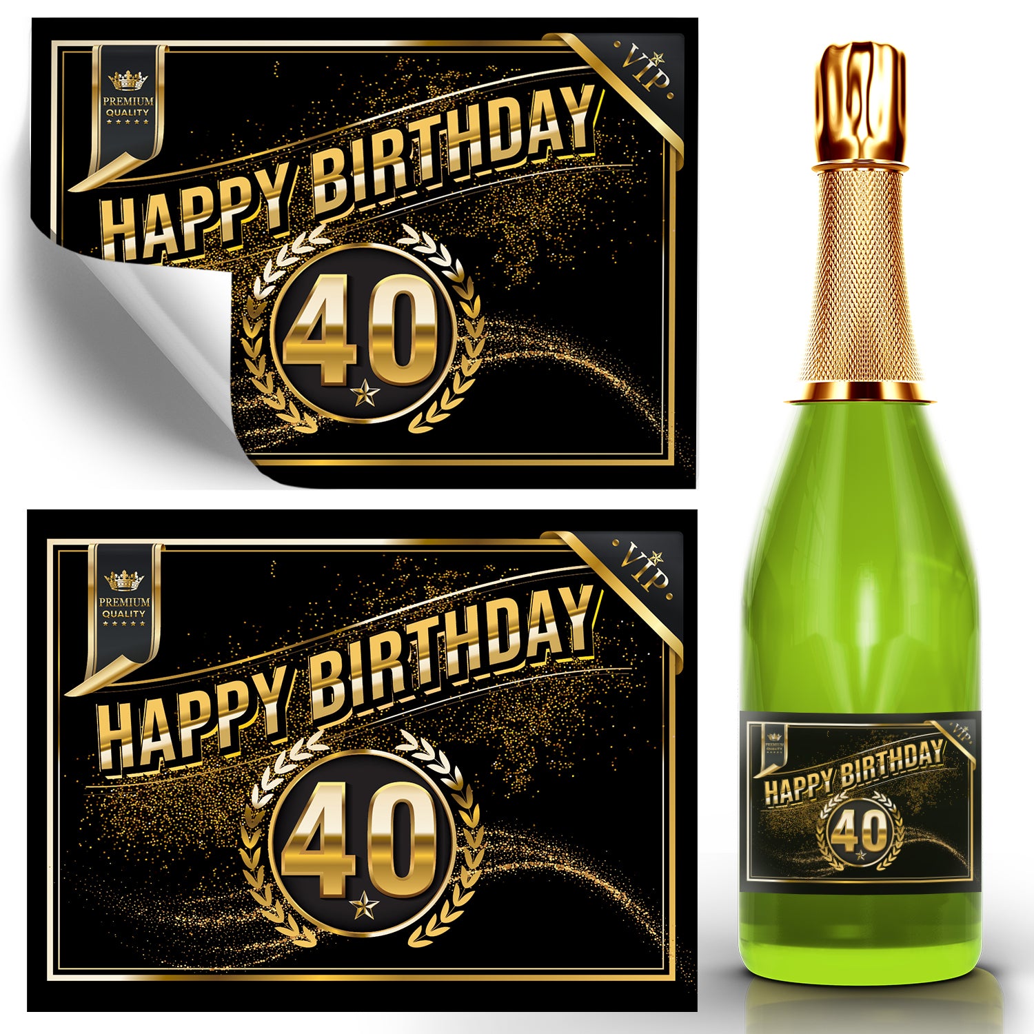 Flaschenetikett für den Runden Geburtstag