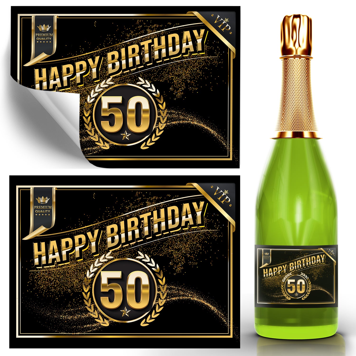 Flaschenetikett für den Runden Geburtstag