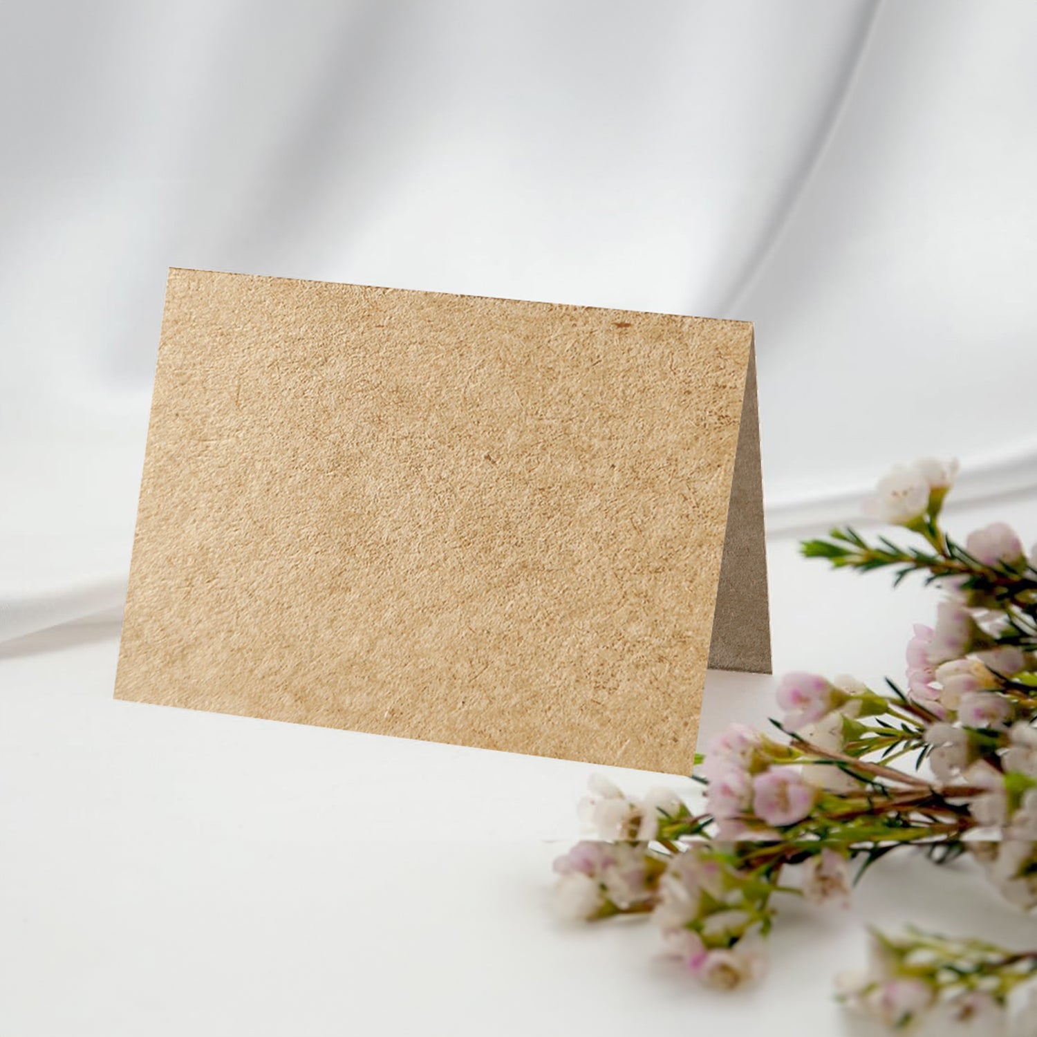 50 Tischkarten Blanko Kraftpapier, Hochzeit rustikal, Natur Braun