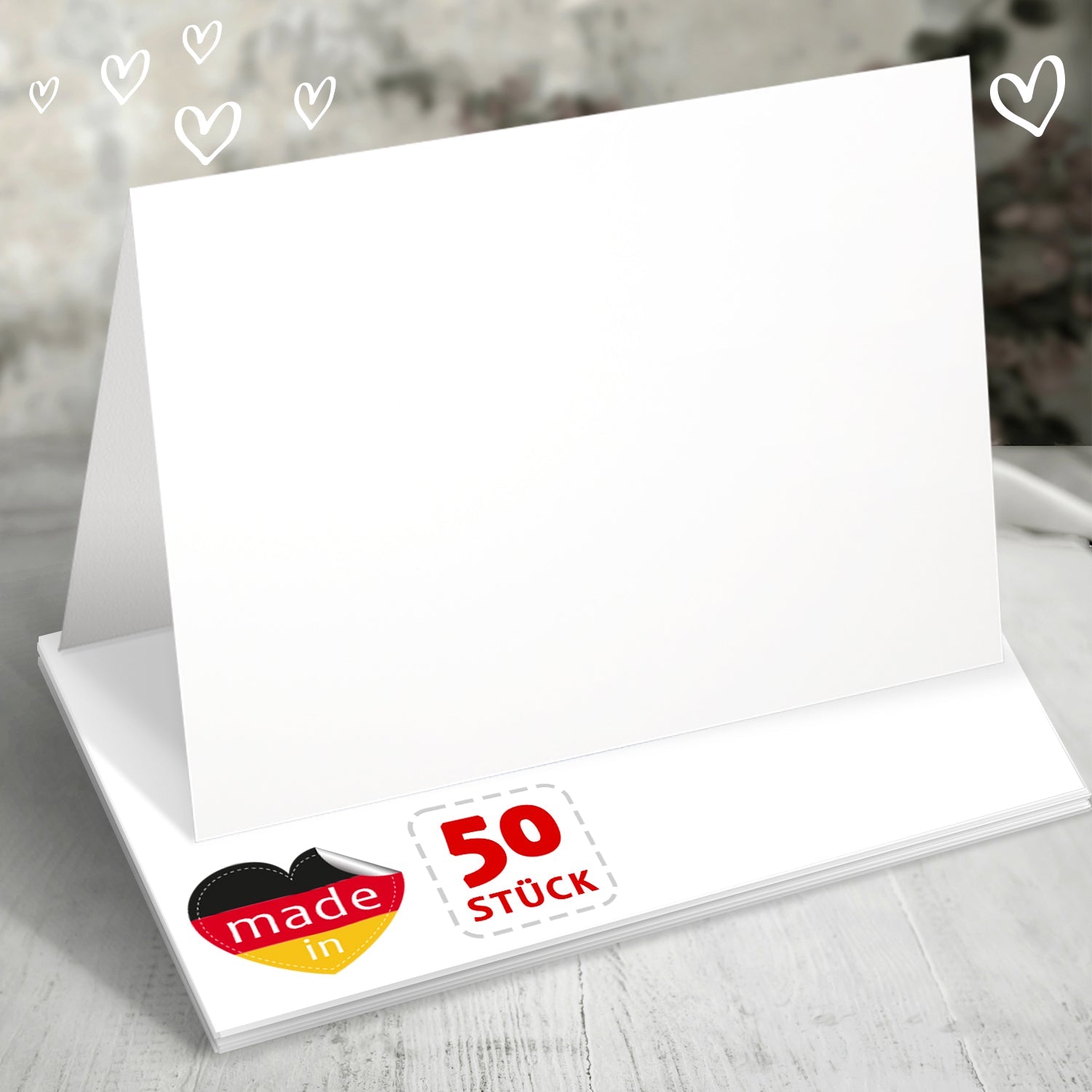 50 oder 100 Tischkarten Blanko Weiß – Platzkarten zum Beschriften