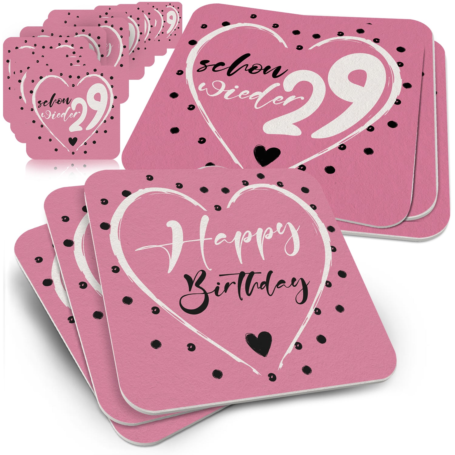 Funke & Brand Bierdeckel Geburtstag Schon wieder 29 Pink - 50stk