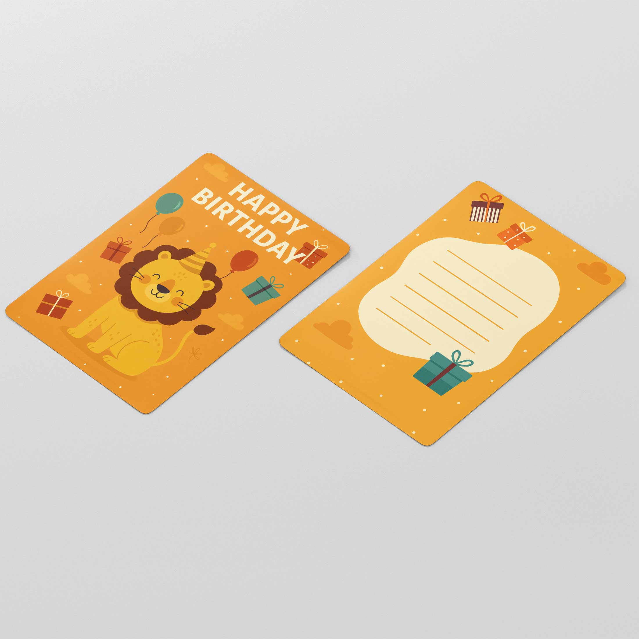 10x Löwe Geburtstagskarten A6 mit Umschlägen - Happy Birthday Karten für Jungen