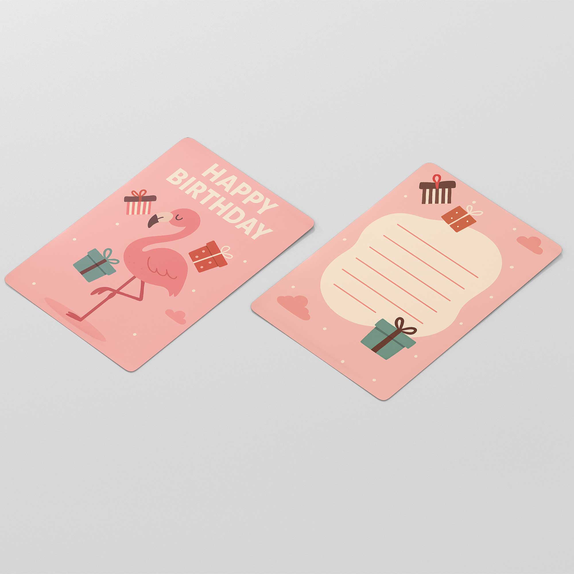 10x Flamingo Geburtstagskarten A6 mit Umschlägen – Happy Birthday Karten in Rosa für Kinder & Mädchen