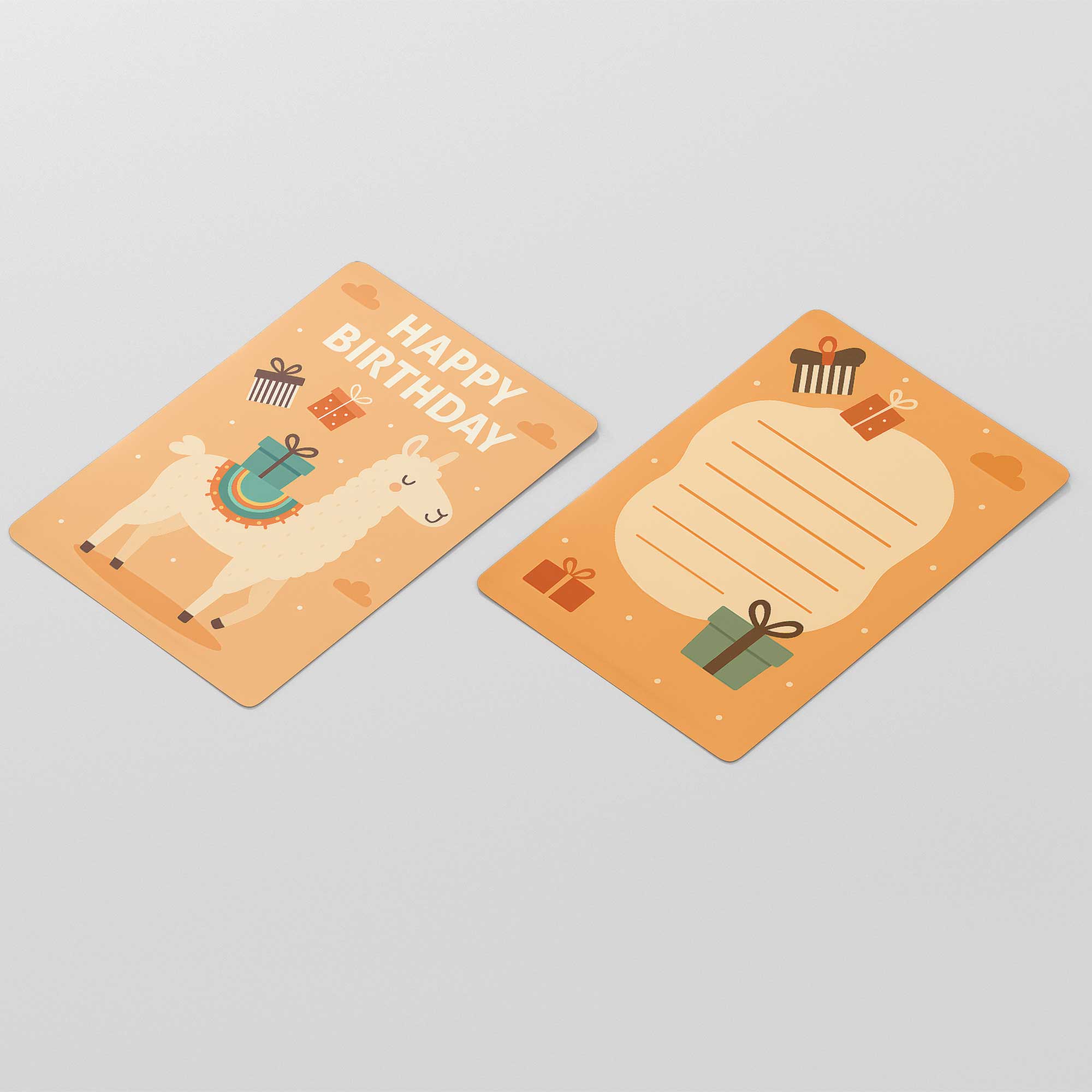 10x Lama Geburtstagskarten A6 mit Umschlägen – Happy Birthday Karten für Kinder mit Soft-Touch