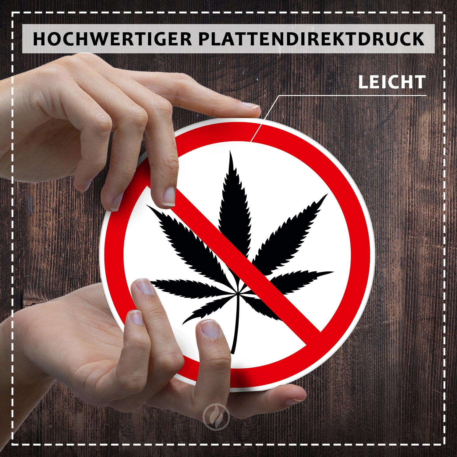 Kiffen verboten Schild - Cannabis Verbot Schild