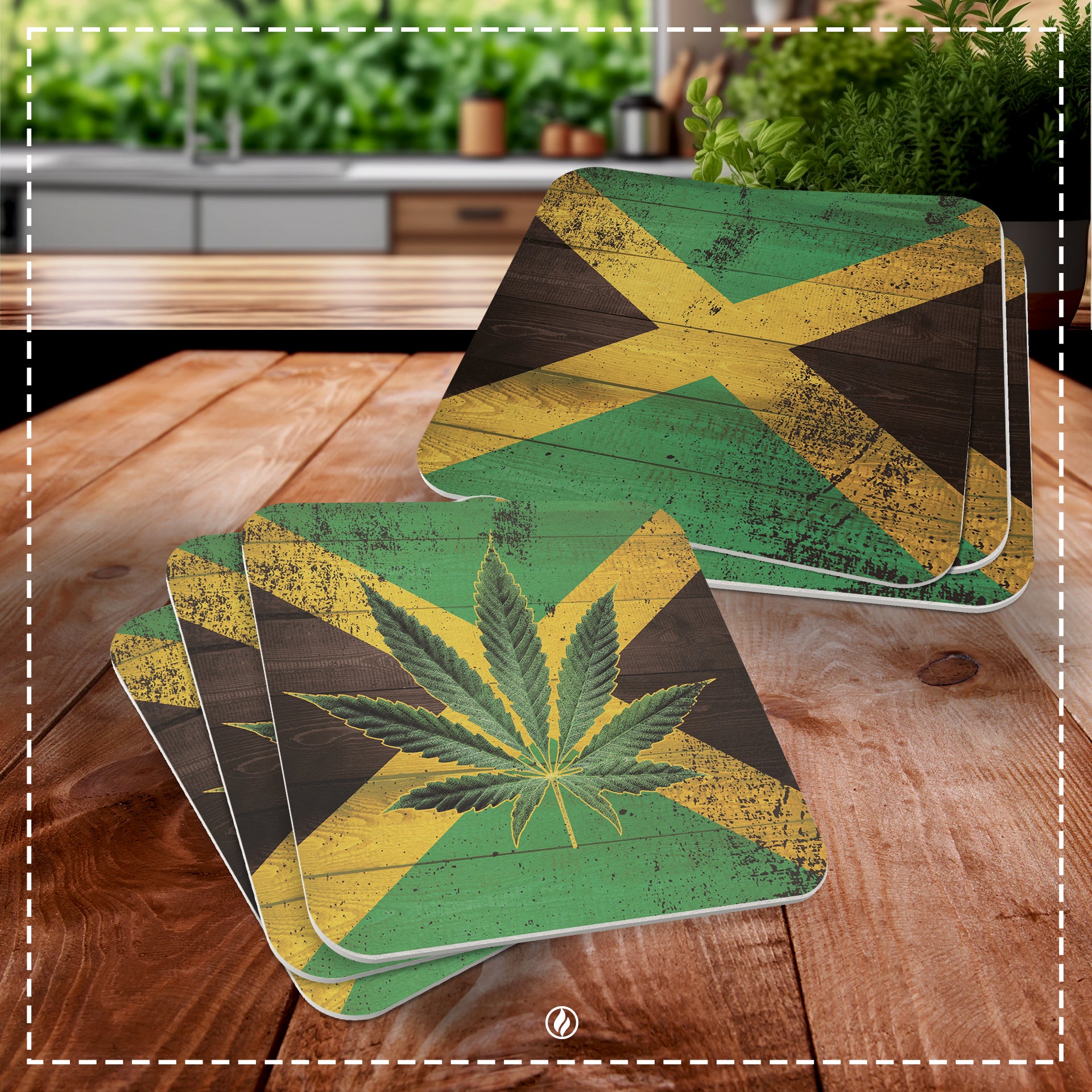 50x Bierdeckel mit Jamaica Flagge