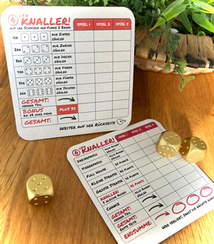 Bierdeckel Szene Knaller Würfelspiel