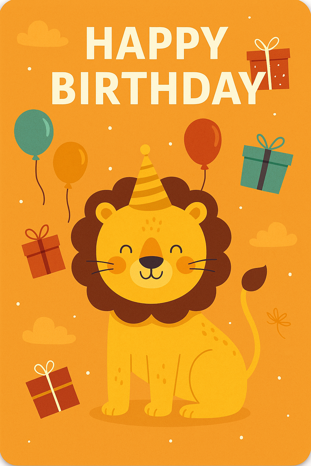 10x Löwe Geburtstagskarten A6 mit Umschlägen - Happy Birthday Karten für Jungen